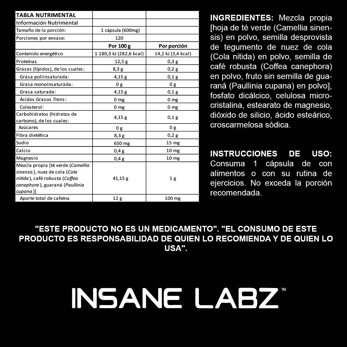 ACS Caffeine 120 Caps (120 srvs)