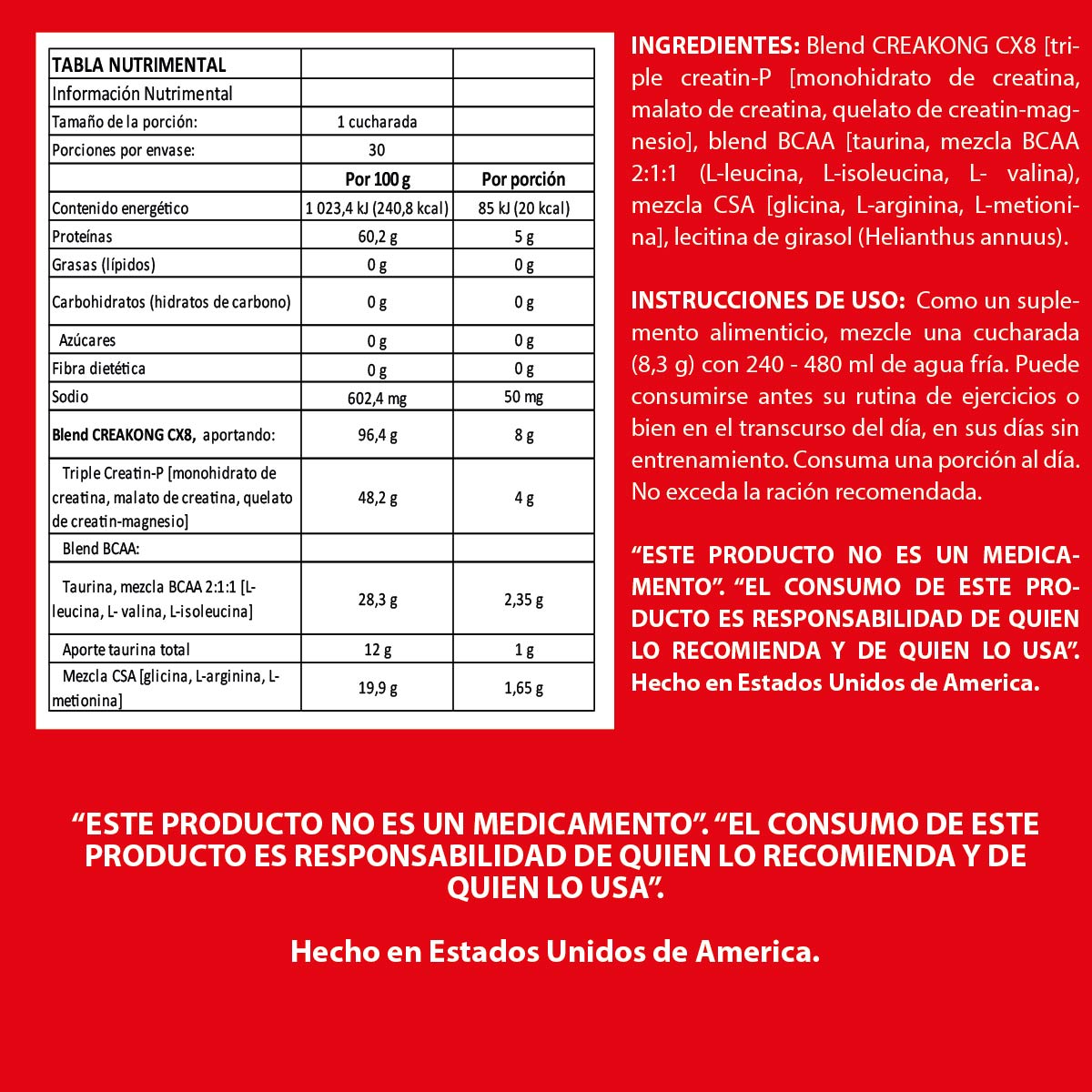 Creakong CX8 249 g (30 srvs)